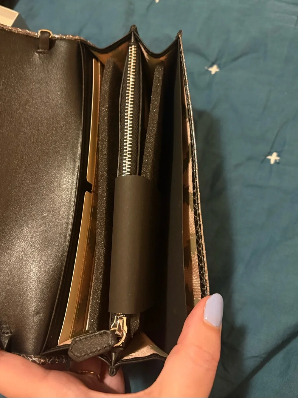 Vivienne Westwood Metallic silver bronze Snake-Embossed Clutch long Wallet